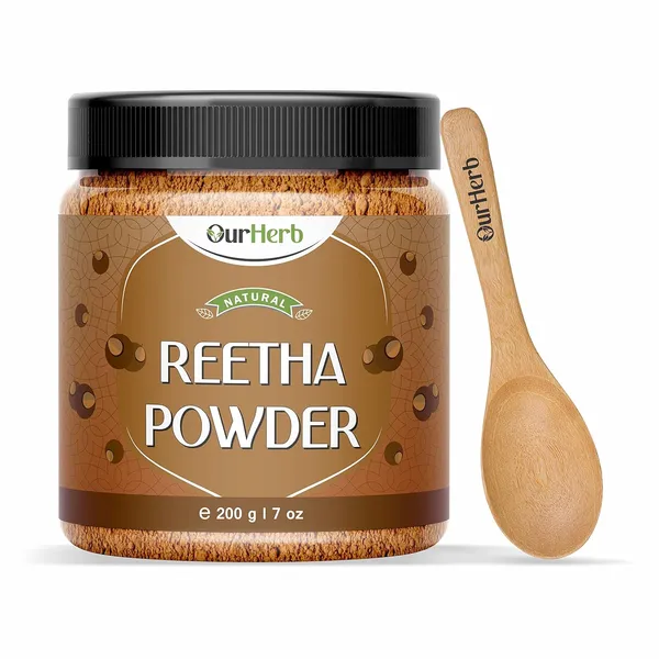 Pure_&_Natural_Reetha_(Aritha,_Soap_Nut)_Powder_For_Hair_Care_With_Wooden_Spoon_-_200G_|_7_Oz