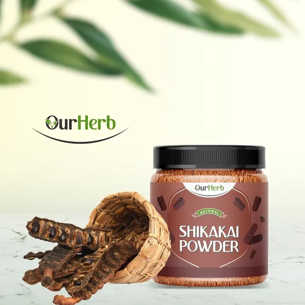 Pure_&_Natural_Shikakai_(Acacia_Concinna)_Powder_For_Hair_Care_With_Wooden_Spoon_-_200G_|_7_Oz