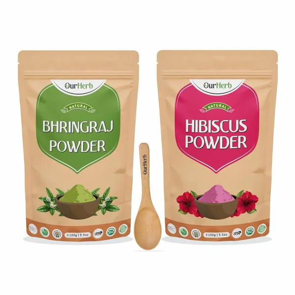 Hibiscus_+_Bhringraj_Powder_|_For_Strengthening,_Conditioning_&_Nourishing_Hair_|_Suitable_For_All_Hair_Types_With_Spoon_Combo_Pack_-_200G_(100G_X_2)