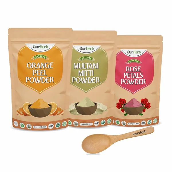 Orange_Peel_+_Rose_Petal_+_Multani_Mitti_Powder_|_Face_Pack_Pure_&_Natural_Skin_Whitening_|_Face_Mask_And_Facial_|_For_All_Type_Of_Skin_Care_With_Spoon_Combo_Pack_-_300G_(100G_X_3)