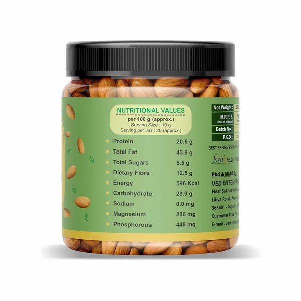 Premium_California_Almonds_200G_(Pack_Of_2)_|_Whole_Badam_Giri_|_Healthy_Snack_&_Dry_Fruit_|_Crunchy_Nuts_|_Source_Of_Protein,_Fiber,_Magnesium_&_Phosphorus_|_Zero_Cholesterol_200G_X_2_=_400G