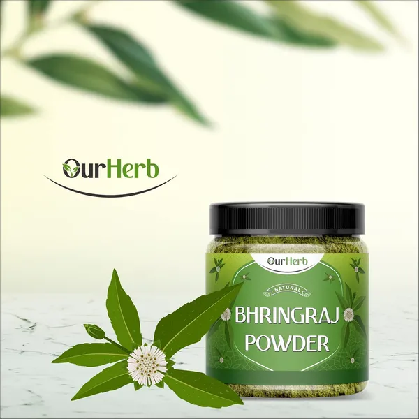 Pure_&_Organic_Bhringraj_(Eclipta_Prostrata)_Powder_For_Natural_Hair_Care_With_Wooden_Spoon_-_200G_|_7_Oz