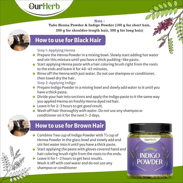 Pure_&_Organic_Indigo_Leaves_(Indigofera_Tinctoria)_Powder_For_Natural_Hair_Colouring,_Hair_Colorant_Black/Brown_Hair_&_Beard_Dye/Color_With_Wooden_Spoon_-_200G_|_7_Oz