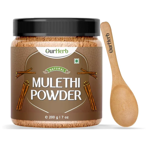 Organic_Mulethi_Powder|_Liquorice_|_Yashimadhu_|_Glycyrrhiza_Glabra_|_For_Skin,_Hair_With_Natural_Pigmentation_Face_Pack_|_With_Wooden_Spoon_-_200G_|_7_Oz