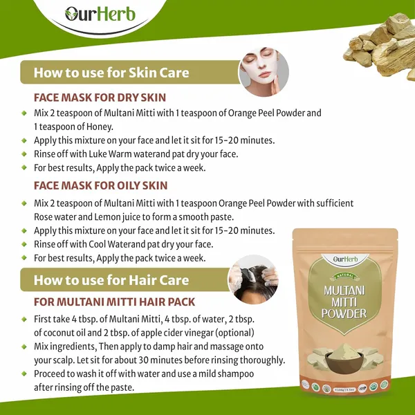 100%_Natural_Natural_Multani_Mitti_Powder_For_Exfoliating,_Soothing,_Nourishing,_Smoothening_Face,_Skin_And_Hair_Fuller'S_Earth,_Bentonite_Clay_-_100G