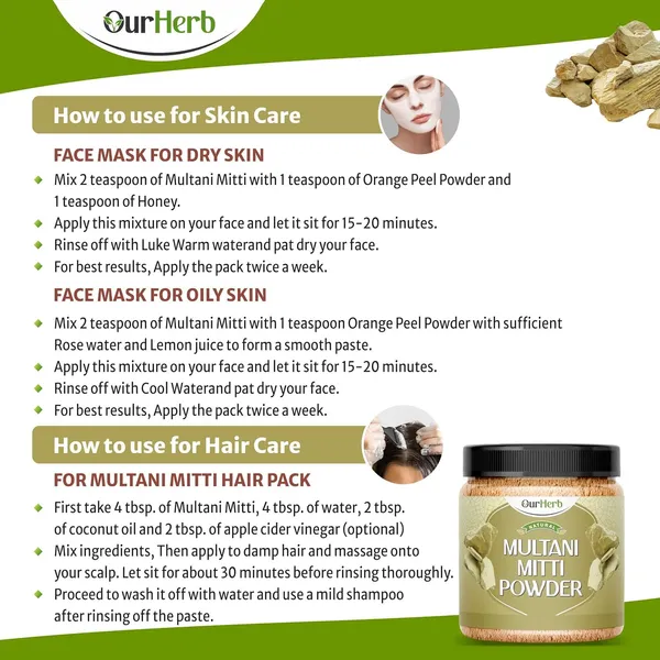 Multani_Mitti_(Fuller_Earth)_Powder_For_Skin_&_Hair_With_Wooden_Spoon_-_200G_|_7_Oz