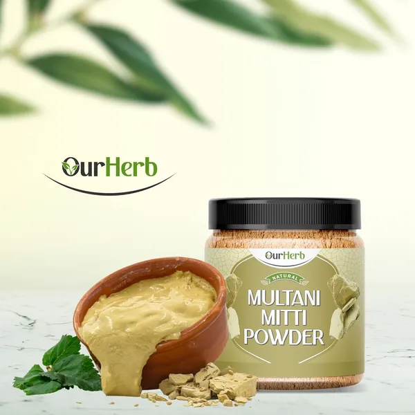 Multani_Mitti_(Fuller_Earth)_Powder_For_Skin_&_Hair_With_Wooden_Spoon_-_200G_|_7_Oz
