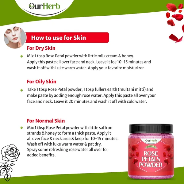 Pure_&_Natural_Rose_Petal_Powder_For_Skin_&_Hair_With_Vitamin_Enriched,_Fairness,_Tanning_&_Glowing_Skin_Face_Pack_Mask_With_Wooden_Spoon_–_200G_|_7_Oz