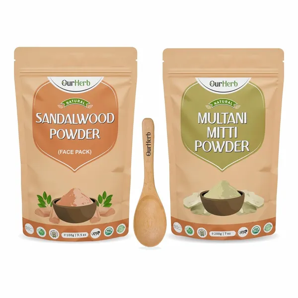 Sandalwood_&_Multani_Mitti_Powder_Face_Pack_For_Glowing_Skin_&_Tan_Removal,_Effective_Facial_Treatment_Glow_Naturally_Chandan_Powder,Wooden_Spoon_|_Pack_Of_100G_X_2_|