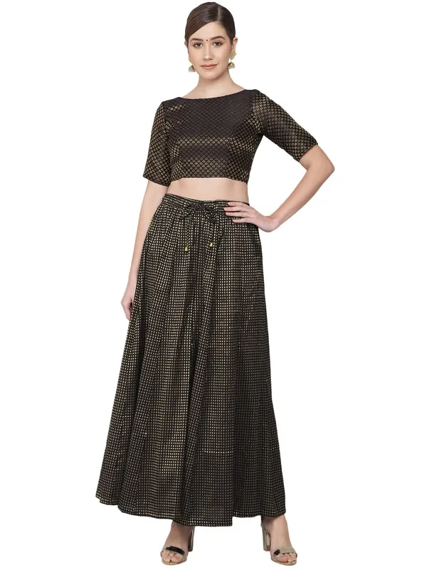 Black_Royal_Banarasi_Brocade_Readymade_Blouse_–_Boat_Neck,_Elbow_Sleeves
