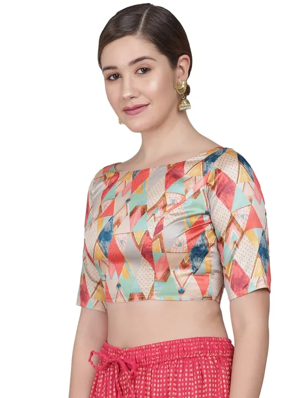 Art_Silk_Printed_Half_Sleeve_Blouse_For_Women