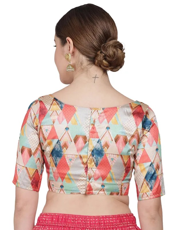 Art_Silk_Printed_Half_Sleeve_Blouse_For_Women