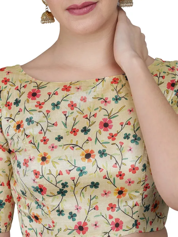 Elegant_Cream_Art_Silk_Printed_Half_Sleeve_Blouse_–_Premium_Handcrafted