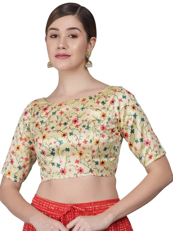 Elegant_Cream_Art_Silk_Printed_Half_Sleeve_Blouse_–_Premium_Handcrafted