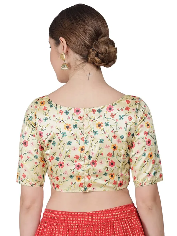Elegant_Cream_Art_Silk_Printed_Half_Sleeve_Blouse_–_Premium_Handcrafted