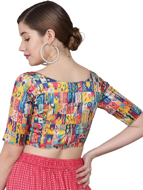 Art_Silk_Printed_Half_Sleeve_Blouse_For_Women
