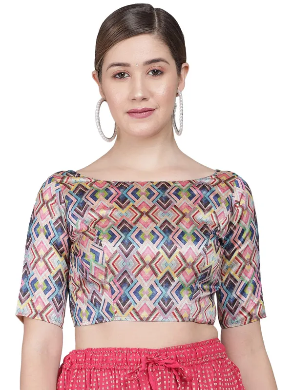 Art_Silk_Printed_Half_Sleeve_Blouse_For_Women