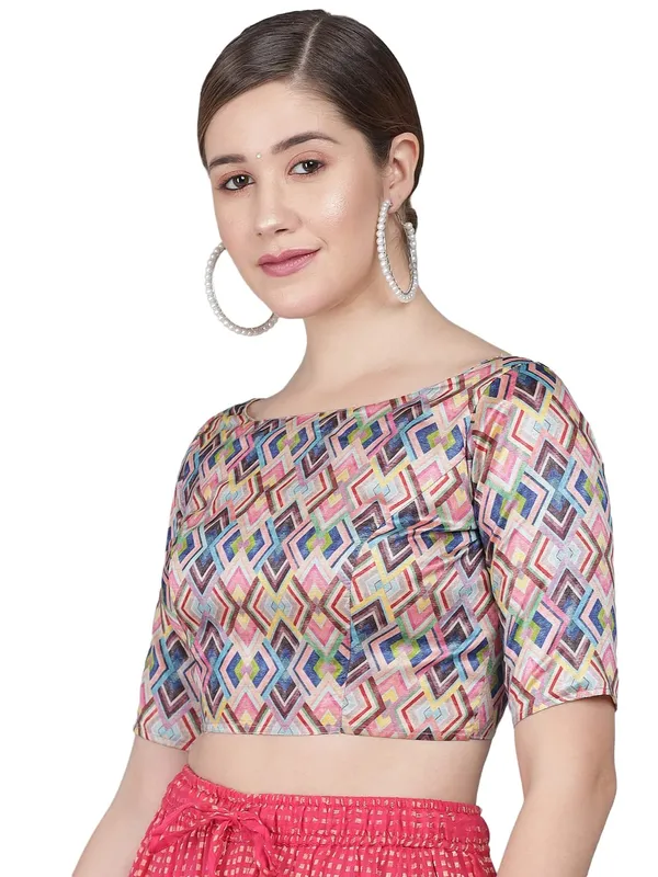 Art_Silk_Printed_Half_Sleeve_Blouse_For_Women