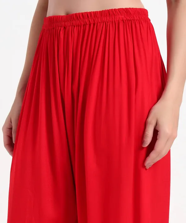 Red_Rayon_Wide_Leg_Palazzo_Pants,_High_Rise,_Elastic_Waist,_Flared_Design_with_Loose_Fit_For_Women