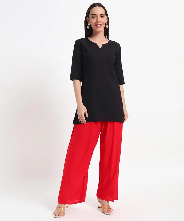 Red_Rayon_Wide_Leg_Palazzo_Pants,_High_Rise,_Elastic_Waist,_Flared_Design_with_Loose_Fit_For_Women