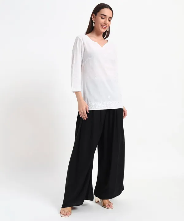 Black_Rayon_Wide_Leg_Palazzo_Pants,_High_Rise,_Elastic_Waist,_Flared_Design_with_Loose_Fit_For_Women
