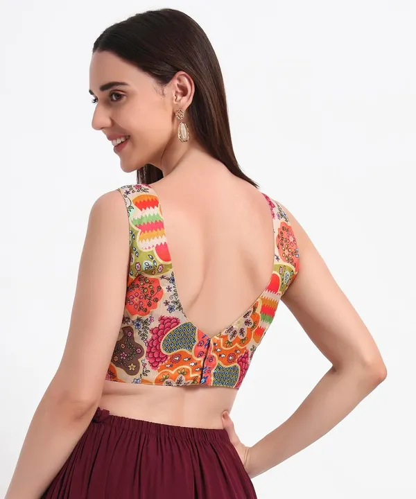Sleeveless_Art_Silk_Printed_Ethnic_V_Shaped_Neck_Both_Side_Blouse_For_Women