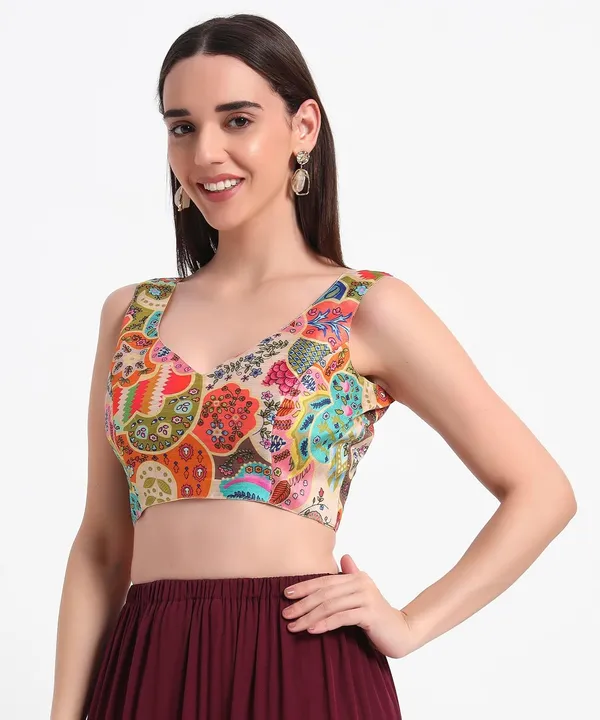 Sleeveless_Art_Silk_Printed_Ethnic_V_Shaped_Neck_Both_Side_Blouse_For_Women