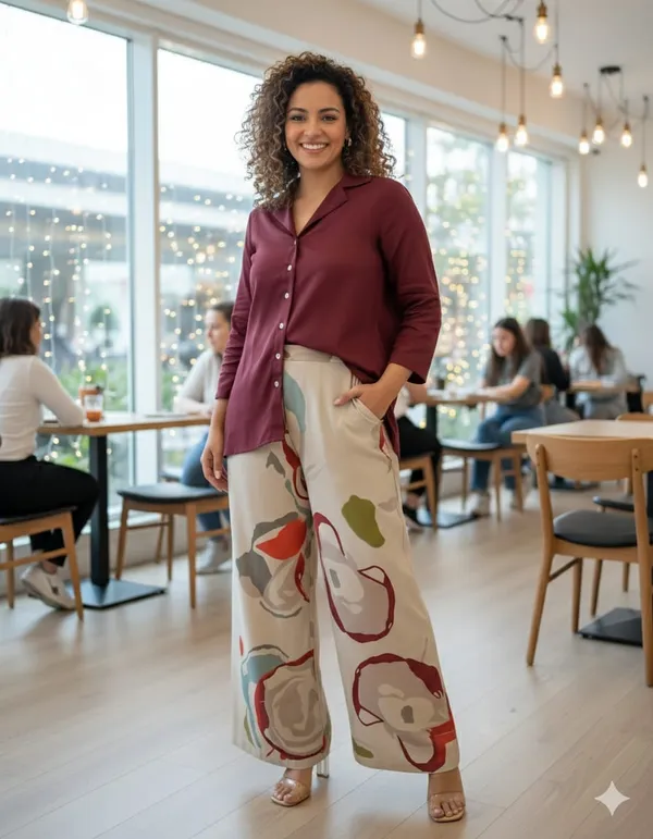 Maroon_Cotton_Flex_Printed_Tunic_Pant_Co-Ords_Set