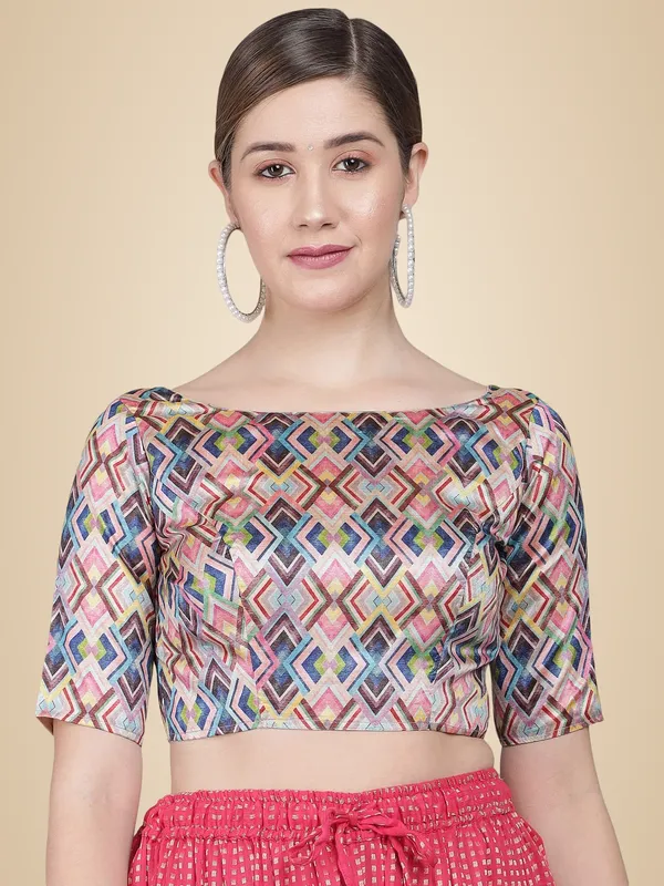 Art_Silk_Printed_Half_Sleeve_Blouse_For_Women