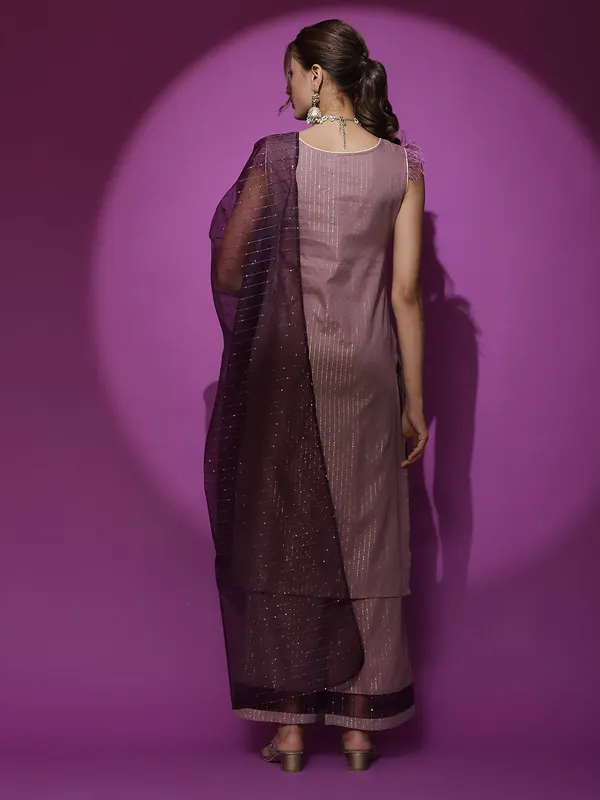 Brown_Georgette_Kurta_Palazzo_With_Sequence_Work_Dupatta_For_Women
