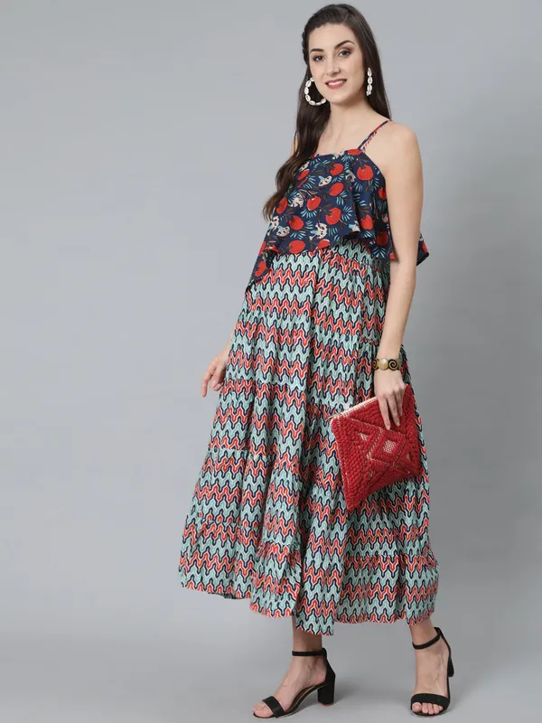 Blue_Cotton_Printed_Maxi_Dress_With_Cape_For_Women