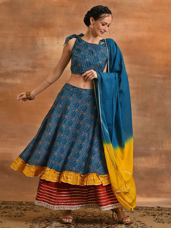 Blue_Patola_Print_Layered_Lehenga_Choli_With_Dupatta