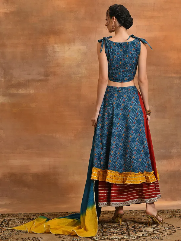 Blue_Patola_Print_Layered_Lehenga_Choli_With_Dupatta