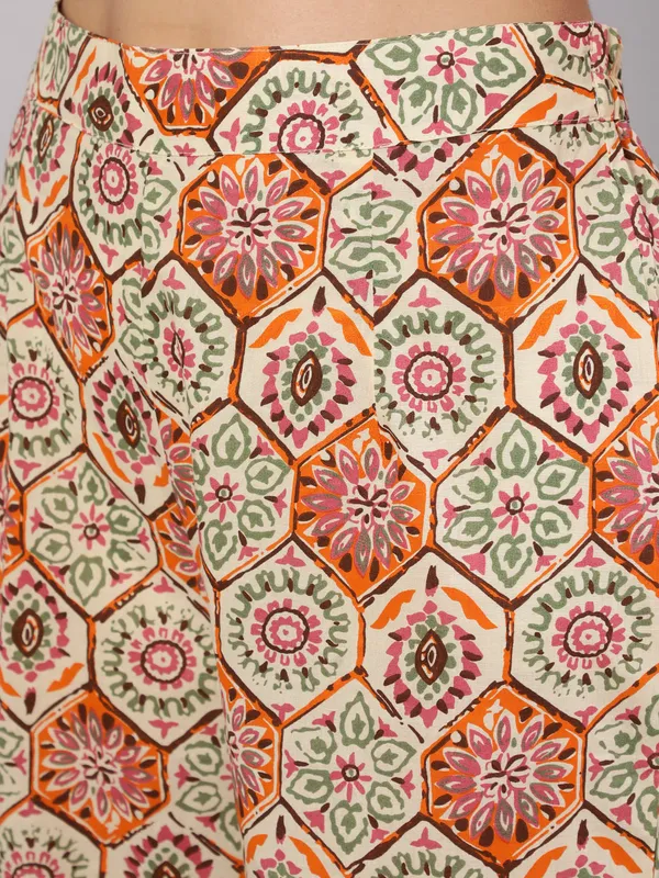 Beige_Cotton_Floral_Print_Straight_Kurta_Palazzo_With_Dupatta_For_Women
