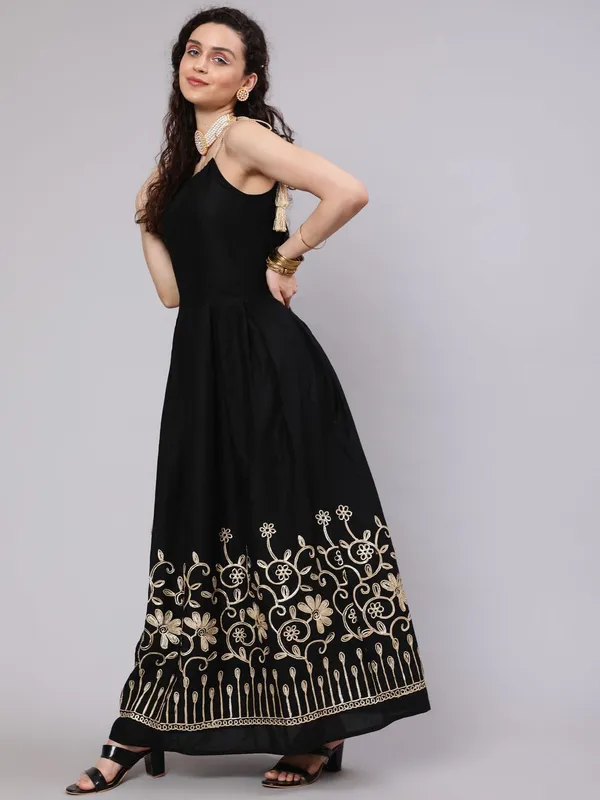 Black_Cotton_Floral_Embroidered_Maxi_Dress_For_Women
