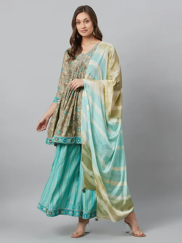Beige_Silk_Printed_Kurta_Palazzo_With_Dupatta_For_Women
