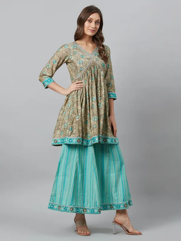 Beige_Silk_Printed_Kurta_Palazzo_With_Dupatta_For_Women