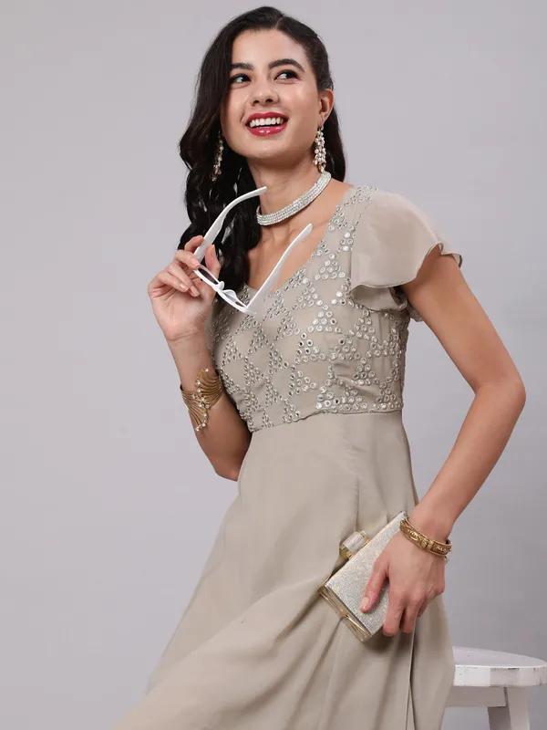Beige_Georgette_Mirror_Work_Flared_Maxi_Dress_For_Women
