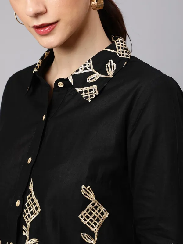 Black_Cotton_Embroidered_Shirt_For_Women