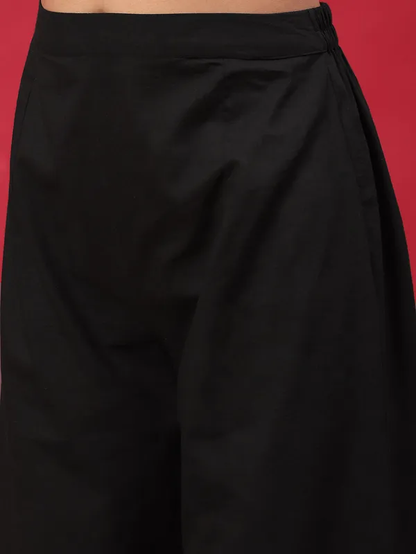 Black_Silk_Embroidered_Kurta_Palazzo_With_Dupatta_For_Women