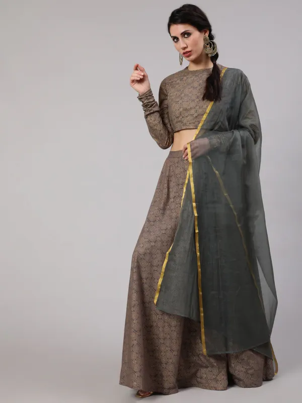 Grey_Cotton_Pure_Printed_Lehenga_Choli_With_Dupatta_For_Women