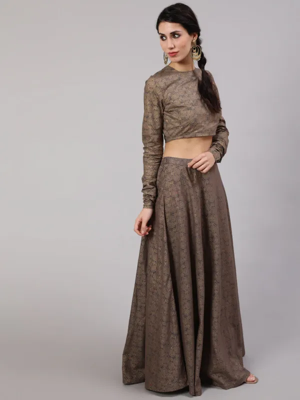 Grey_Cotton_Pure_Printed_Lehenga_Choli_With_Dupatta_For_Women