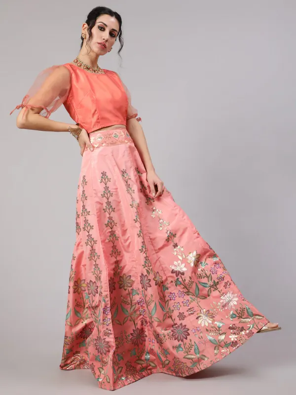 Peach_Taffeta_Gold_Zari_Work_Silk_Lehenga_Choli_With_Dupatta_For_Women