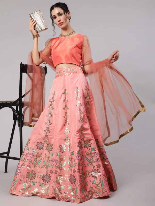 Peach_Taffeta_Gold_Zari_Work_Silk_Lehenga_Choli_With_Dupatta_For_Women