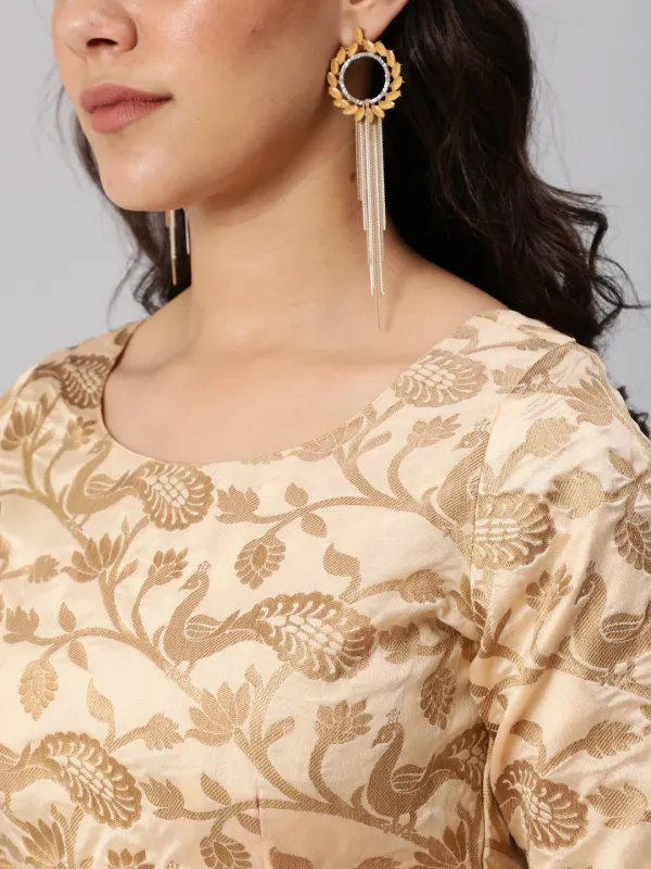 Peach_Jacquard_Silk_Lehenga_Choli_With_Dupatta_For_Women