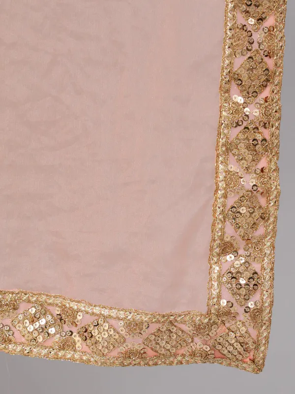 Peach_Jacquard_Silk_Lehenga_Choli_With_Dupatta_For_Women