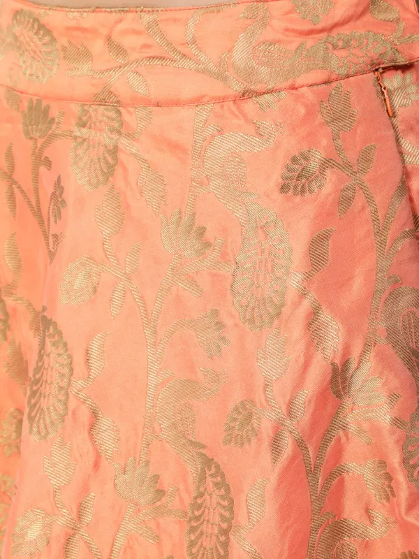 Peach_Jacquard_Silk_Lehenga_Choli_With_Dupatta_For_Women