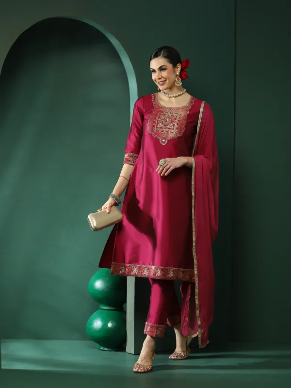 Purple_Patch_Work_Kurta_Pant_With_Dupatta
