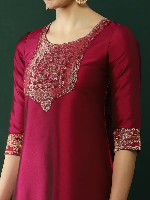 Purple_Patch_Work_Kurta_Pant_With_Dupatta