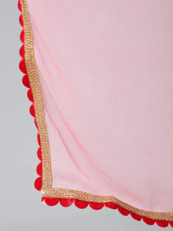 Red_Dobby_Woven_Designed_Lehenga_Choli_With_Dupatta